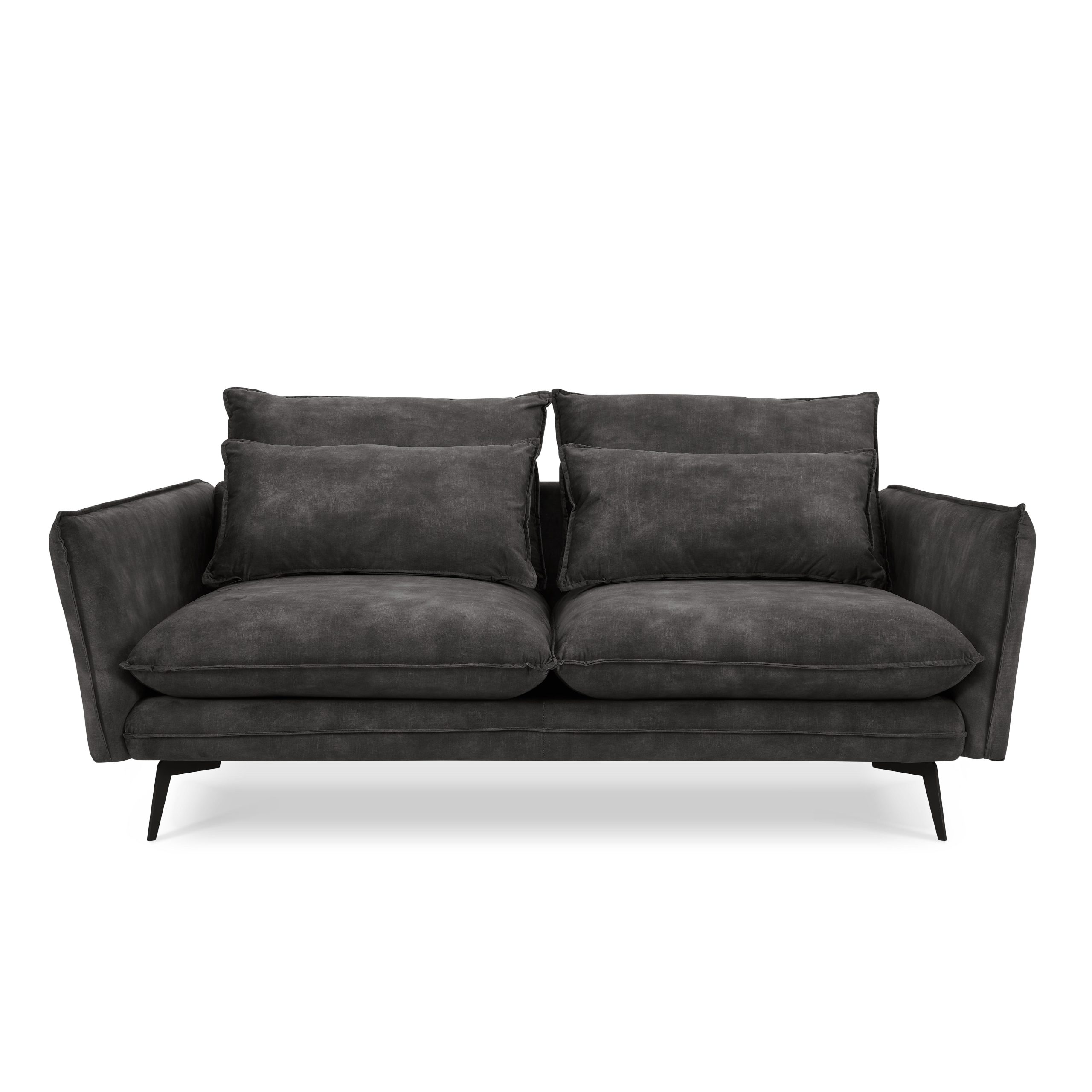 Wallace 2 Seater Sofa, Steel Grey Velvet