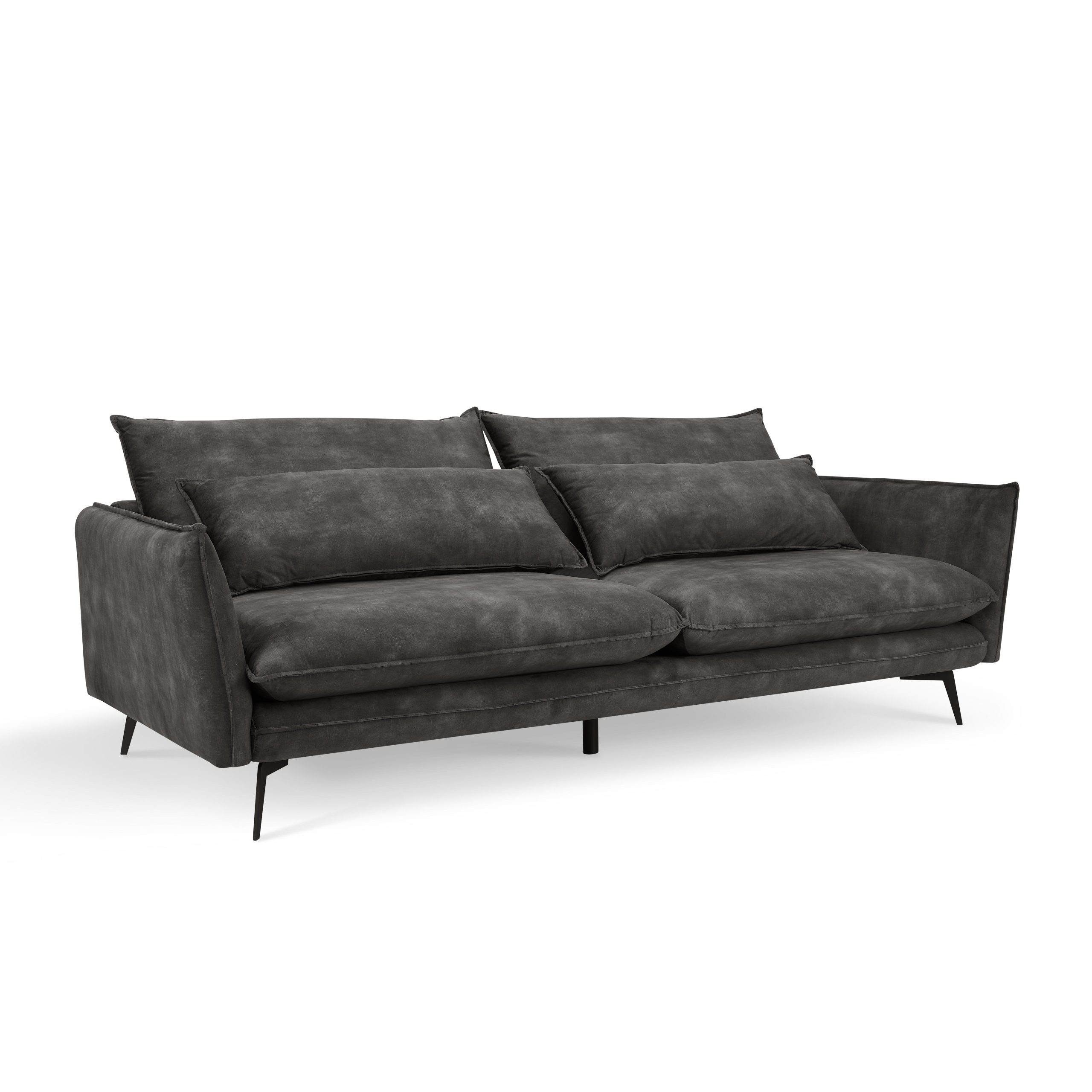 Wallace 3 Seater Sofa, Steel Grey Velvet