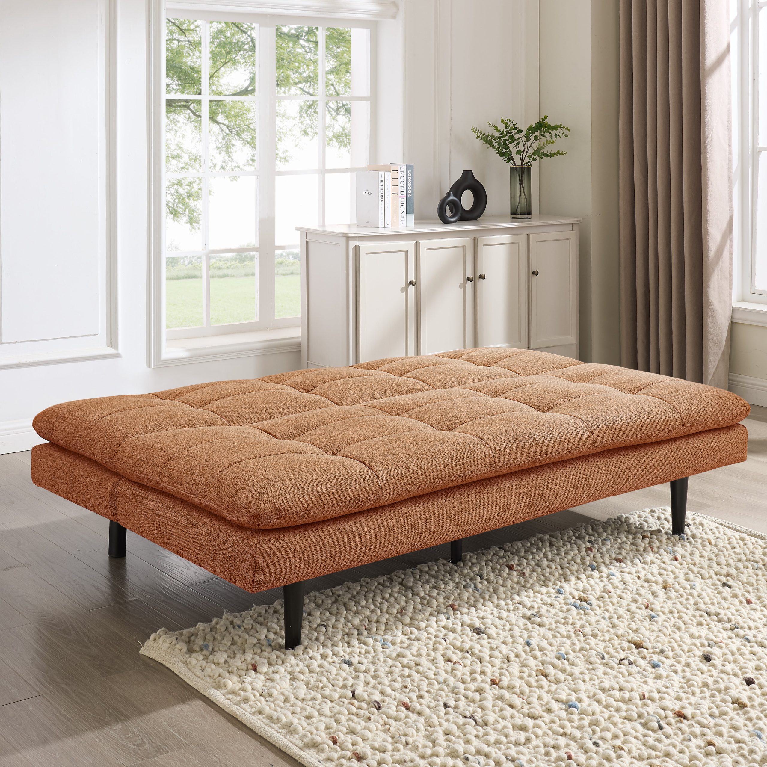 Warwick Sofa Bed, Burnt Orange Linen
