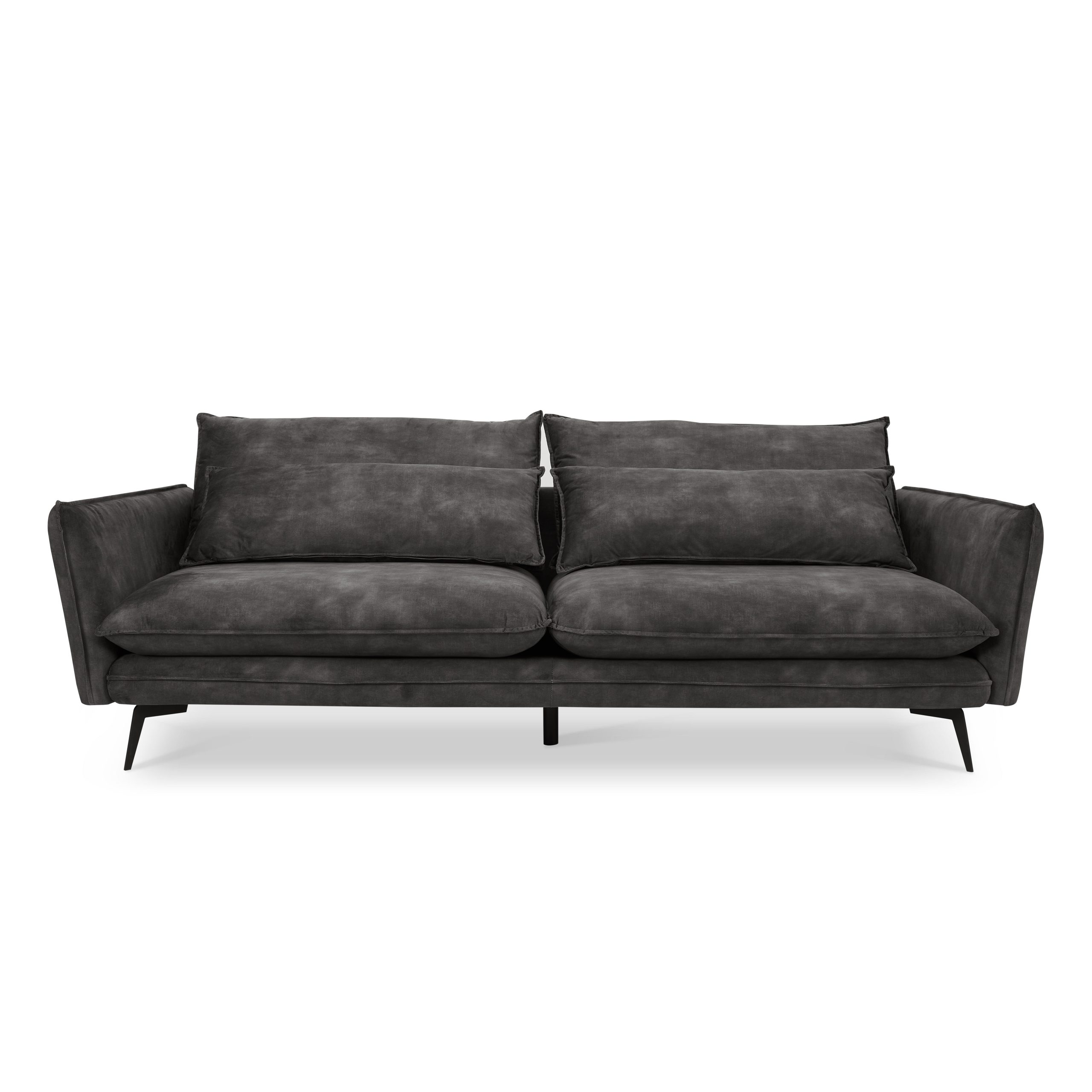 Wallace 3 Seater Sofa, Steel Grey Velvet